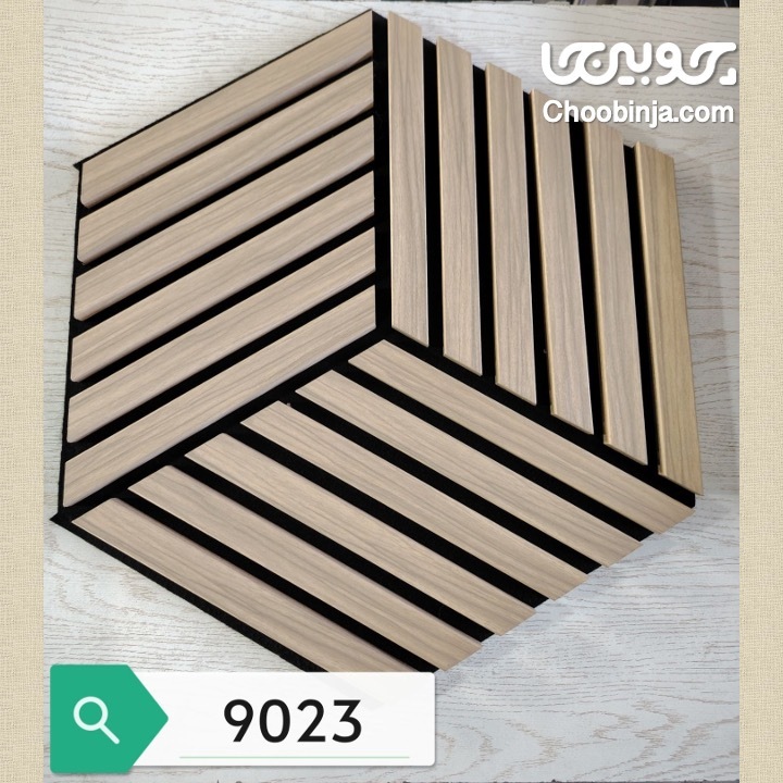ترمووال سه بعدی طرح چوب کرم قهوه‌ای MDF روکش PVC پشت فوم دار