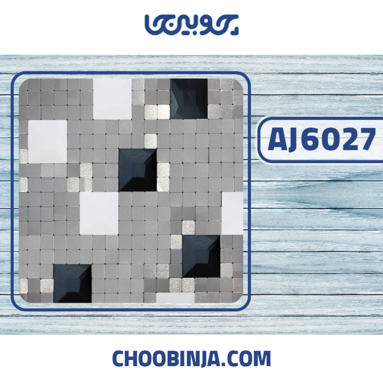 کاشی استیل نقره ای خشدار سفید اکلیلی مشکی براق