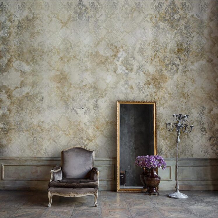 پوستر دیواری طرح پتینه گلدار