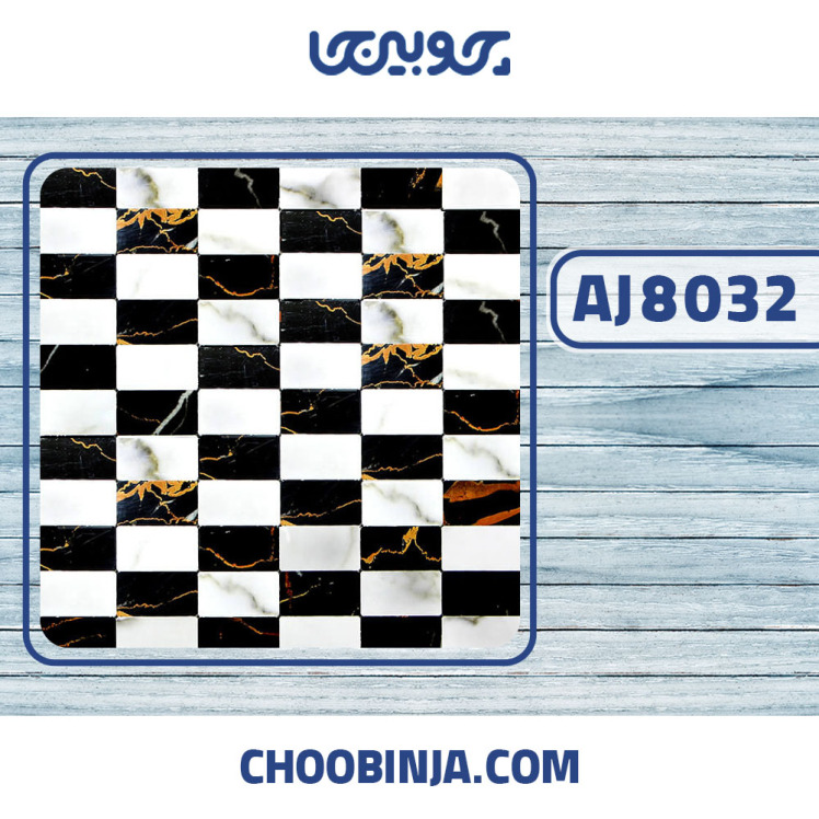 کاشی استیل سفید مشکی طرح سنگ