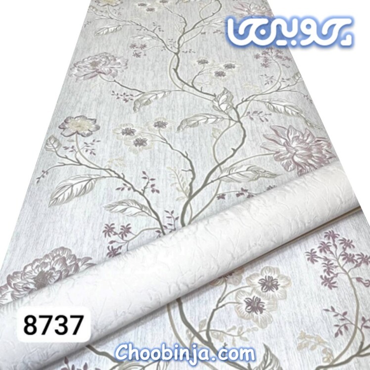 کاغذ دیواری سفید طرح دار