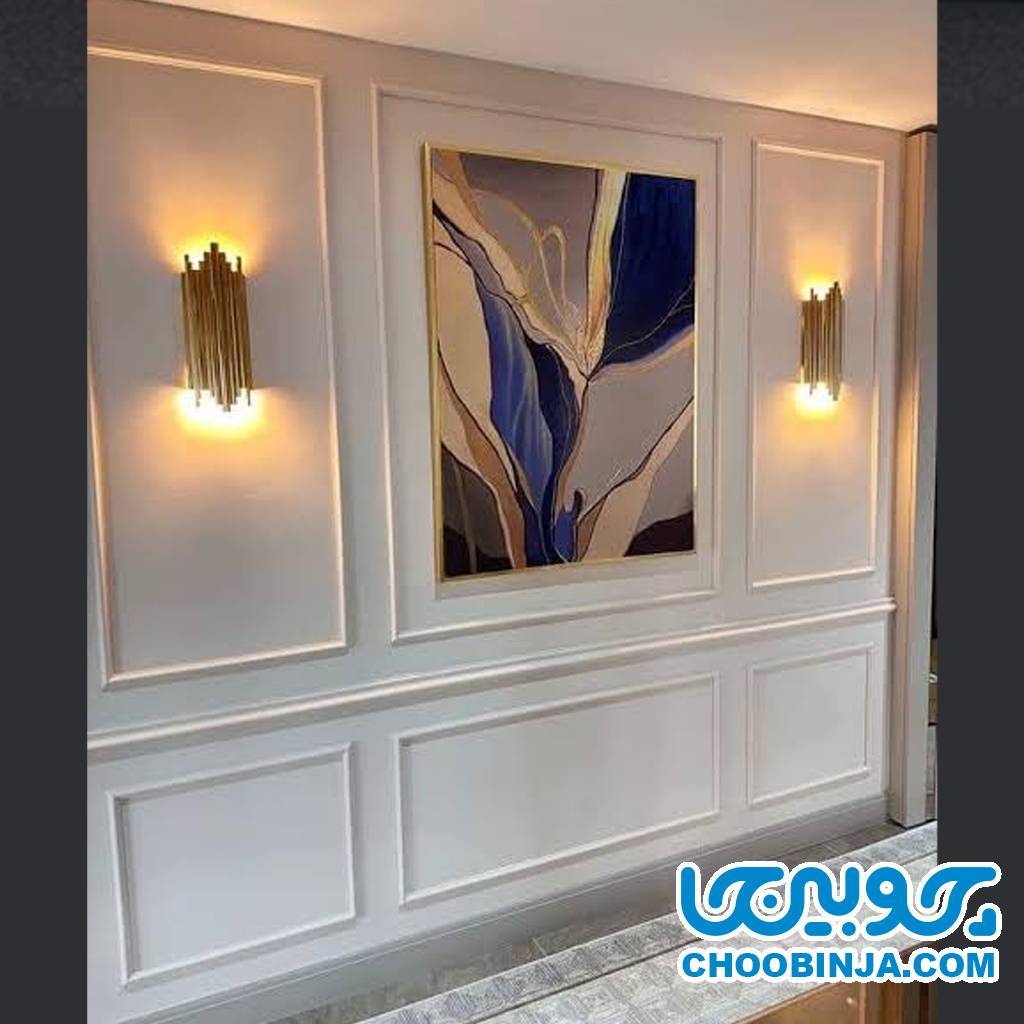  اجرای قاب بندی برای دیوار پذیرایی با ابزار ۴ سانت 