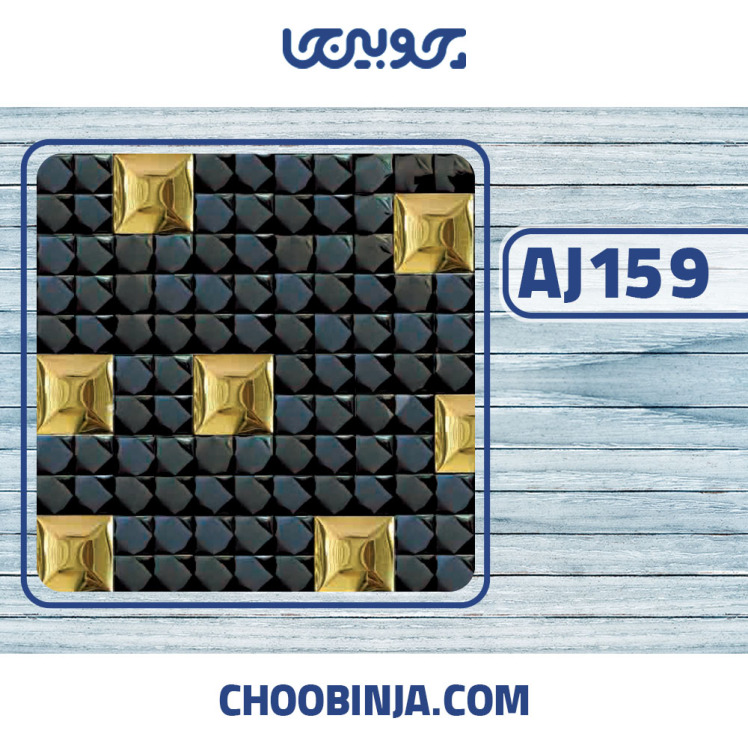 کاشی استیل مشکی طلایی