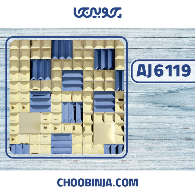 کاشی استیل مشکی طلایی براق برجسته