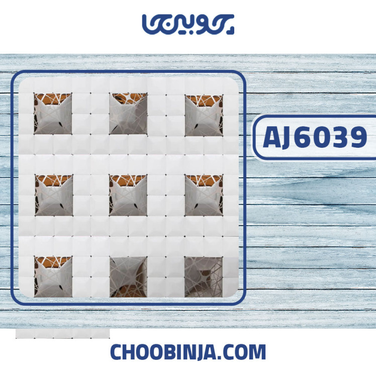 کاشی استیل سفید اکلیلی نقره ای براق برجسته