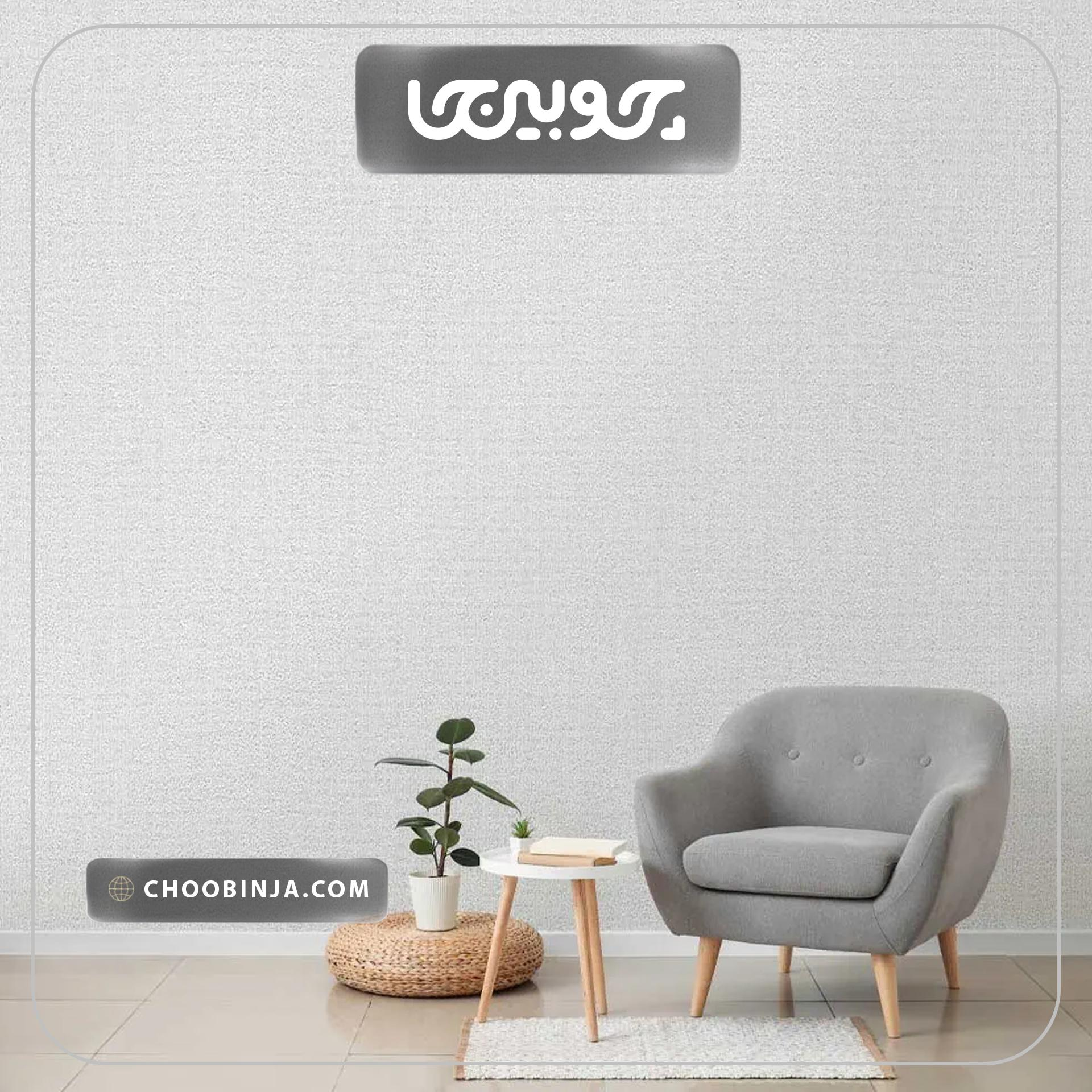  ترکیب کاغذ دیواری طوسی روشن کد ۱۰۰۲۰ روی دیوار TV Wall 