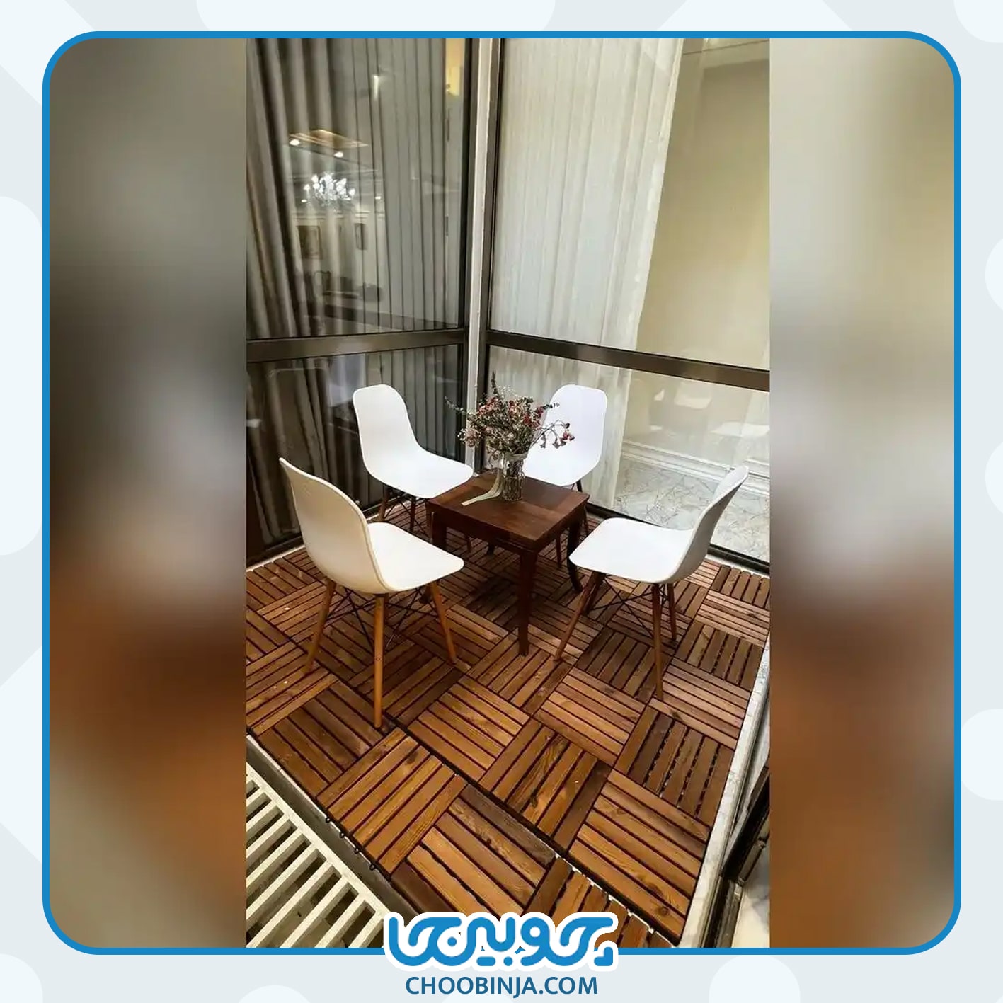 استفاده از تایل های ترموود برای کف تراس