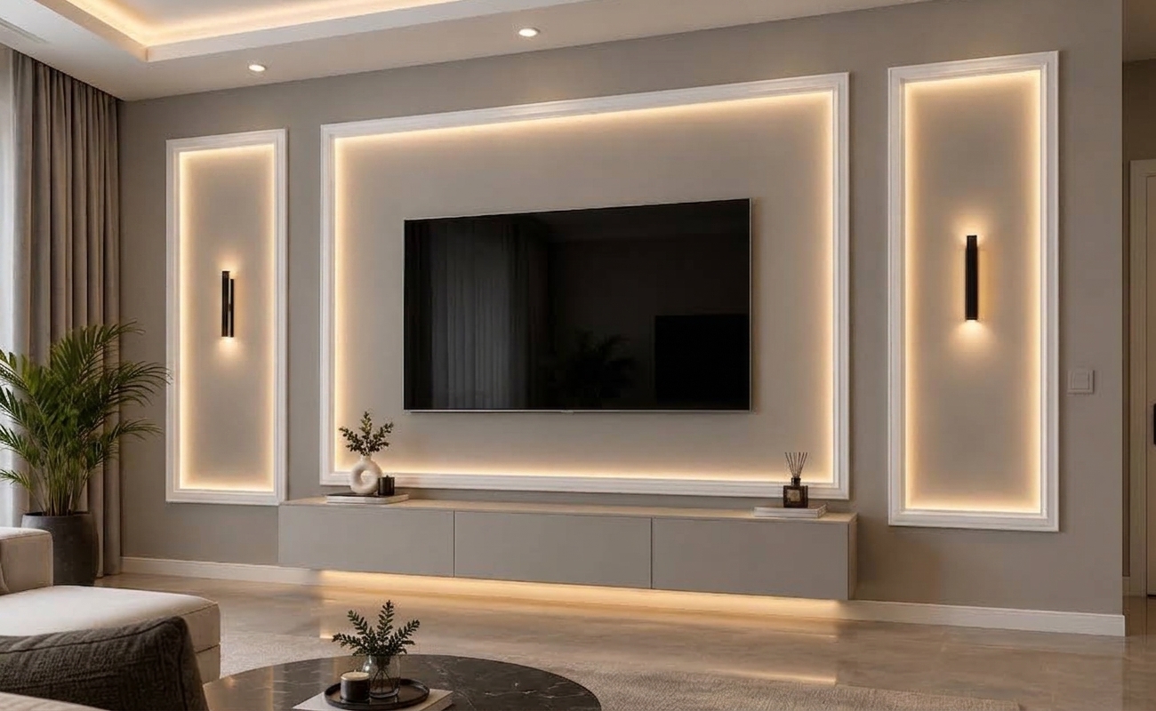 قاب بندی دیوار مدرن نوری