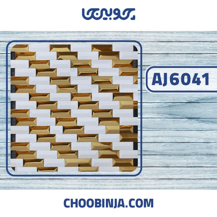 کاشی استیل سفیدطلایی اکلیلی و براق