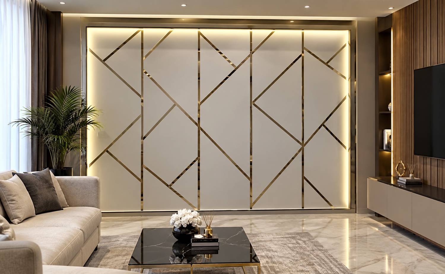 نوار استیل روی دیوار