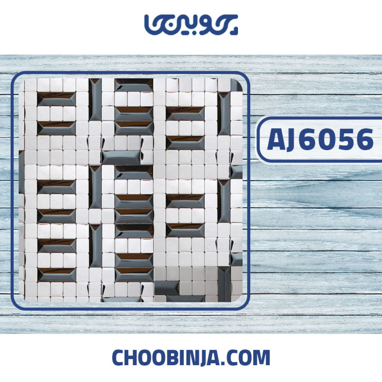 کاشی استیل نقره ای براق مشکی براق