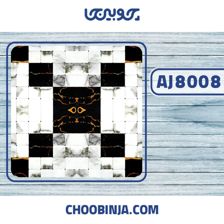 کاشی استیل طرح سنگ مشکی و سفید 