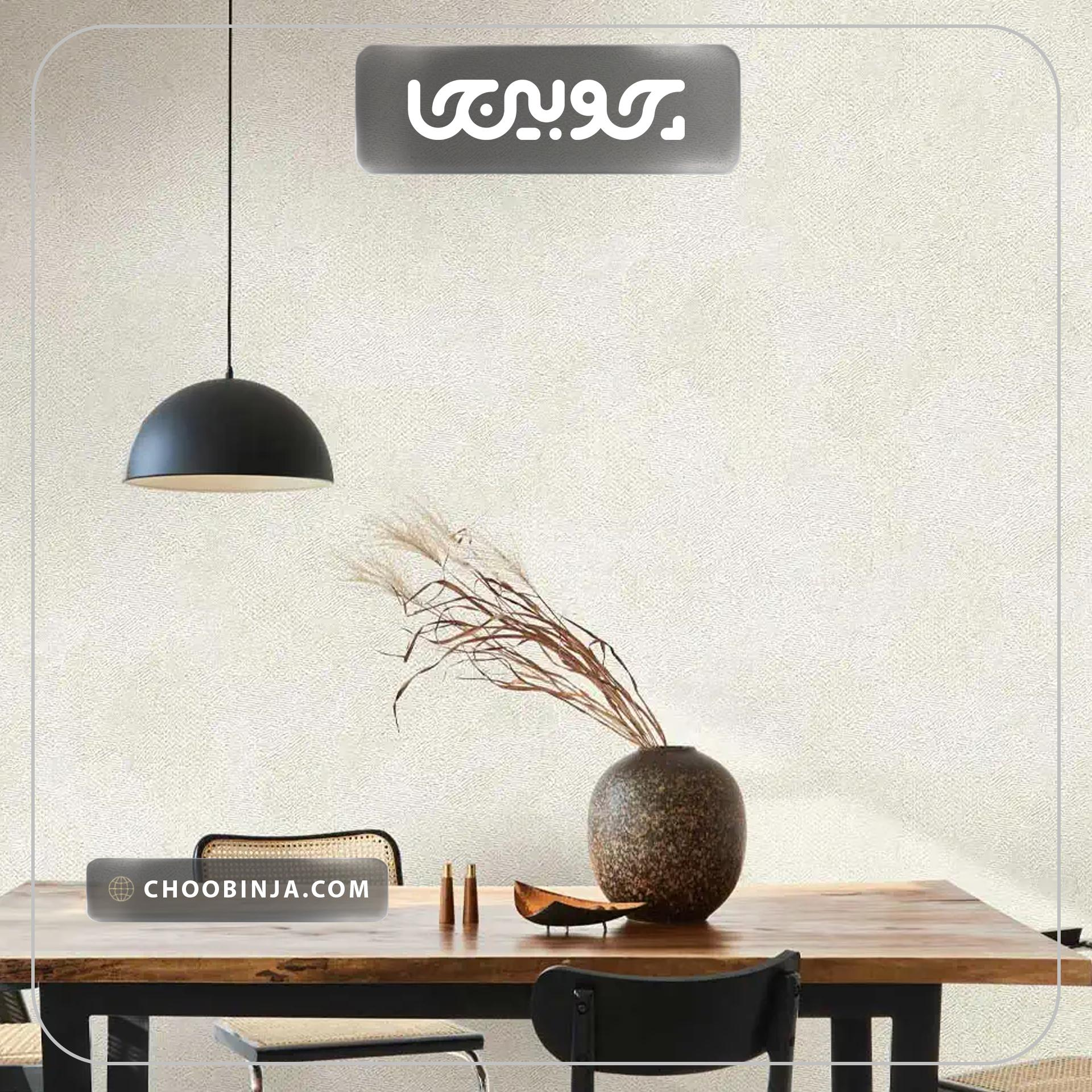  اجرای کاغذ دیواری سفید صدفی کد ۱۰۰۰۴ در پذیرایی مینیمال و روشن 