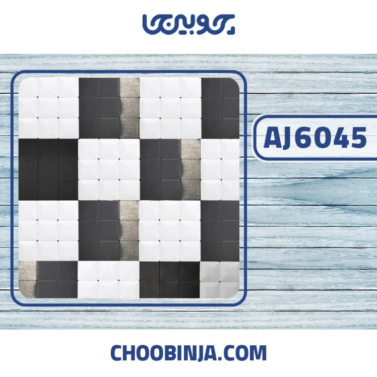 کاشی استیل سفید اکلیلی مشکی خشدار