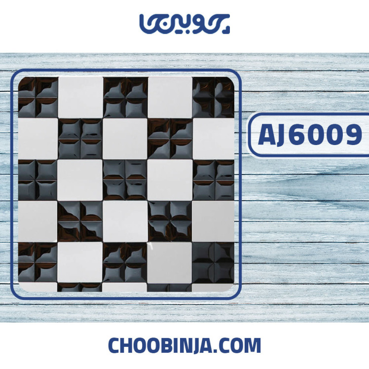 کاشی استیل سفید اکلیلی مشکی براق