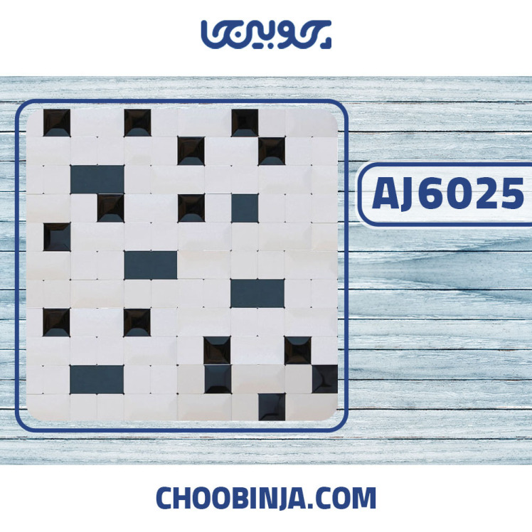 کاشی استیل سفید اکلیلی مشکی براق 