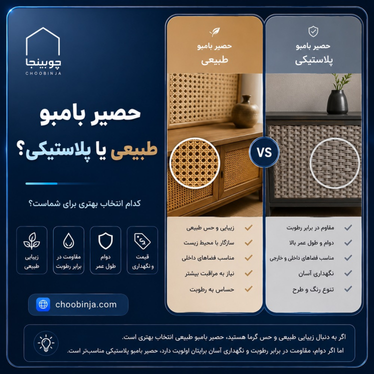 حصیر بامبو طبیعی یا پلاستیکی؟
