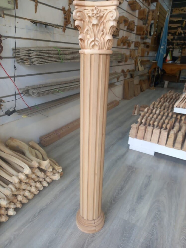 ستون گرد چوبی با سرستون و پایه ستون در ابعاد دلخواه + قیمت و خرید