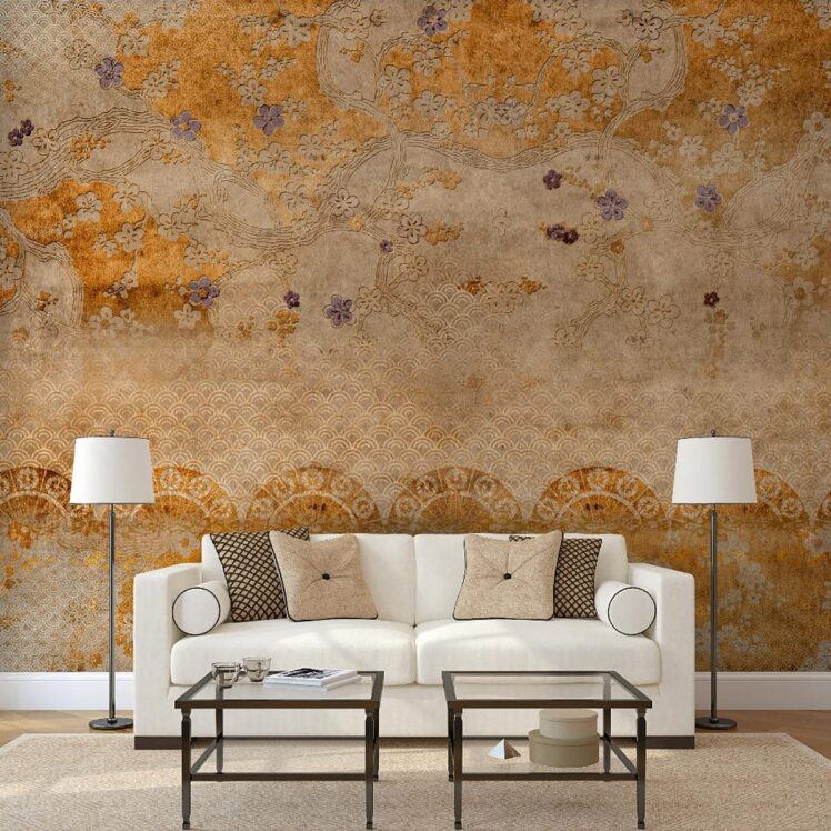 پوستر دیواری پتینه گلدار