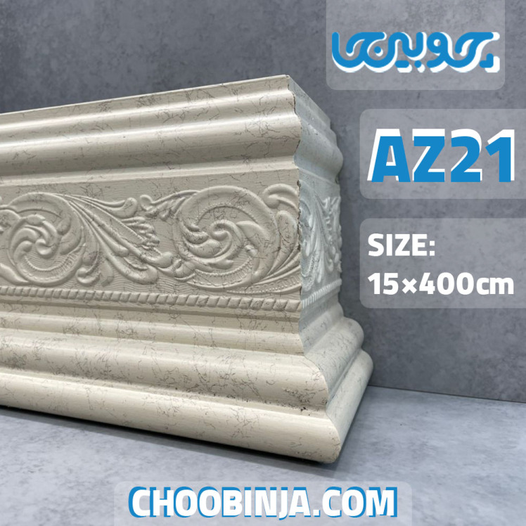 قرنیز طرح گلدار سنگی سفید