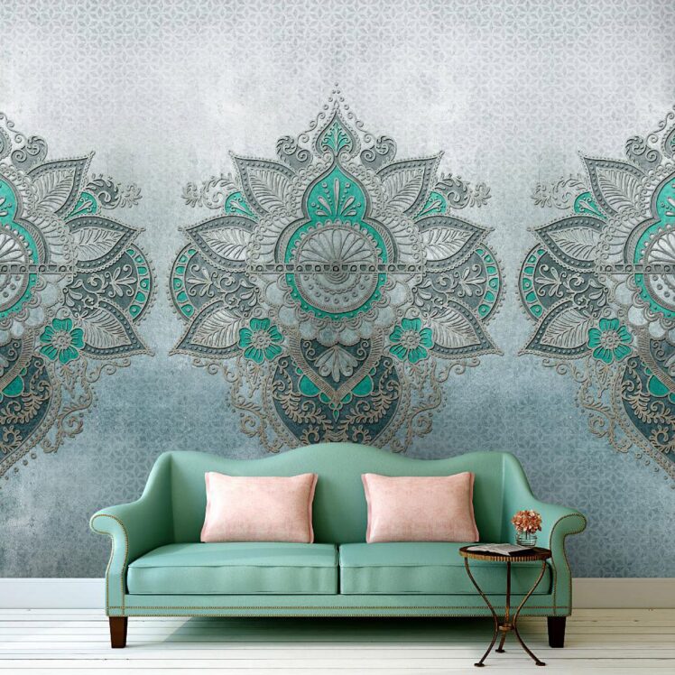 پوستر دیواری پتینه گلدار