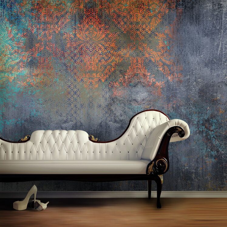 پوستر دیواری پتینه گلدار