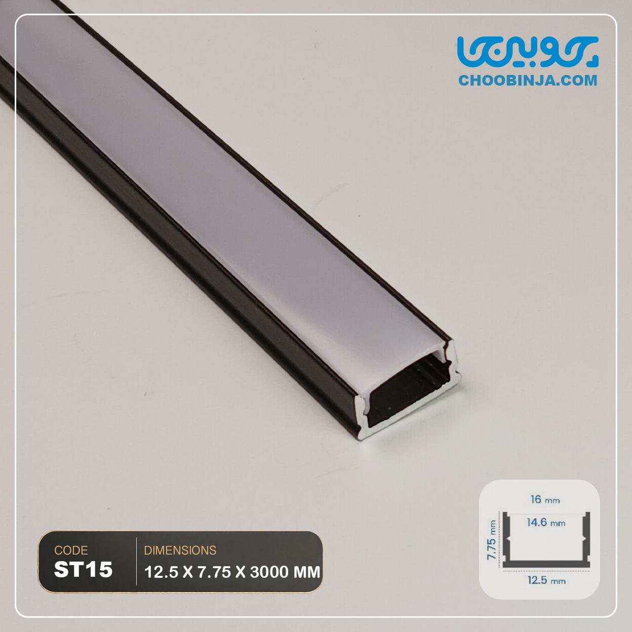 مقطع پروفیل لاین نوری توکار MDF با عرض شیار ۱۸ میلیمتر